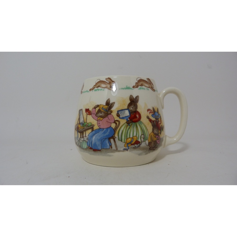 Royal Doulton Bunnykins Mug Vintage English Fine Bone China Rabbit Scene